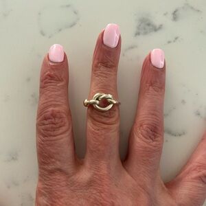 Tiffany & Co. Silver Knot Ring with Gold Accent